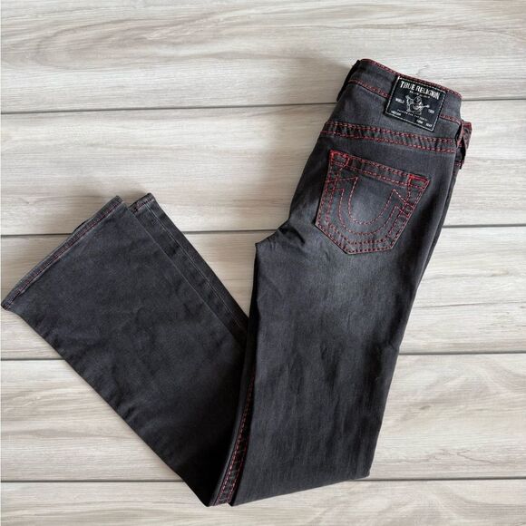 True Religion Becca Mid Rise Boot Cut Jeans Black Size 27 NWT - Picture 6 of 9